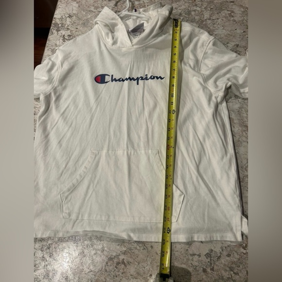 Champion Women's Long Sleeve pullover Hoodie Tshirt Large White Kangaroo Pocket - Picture 7 of 9